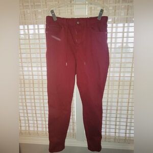 Judy Blue Garment Dyed Cotton Cuffed Jogger Jogger Pants Red